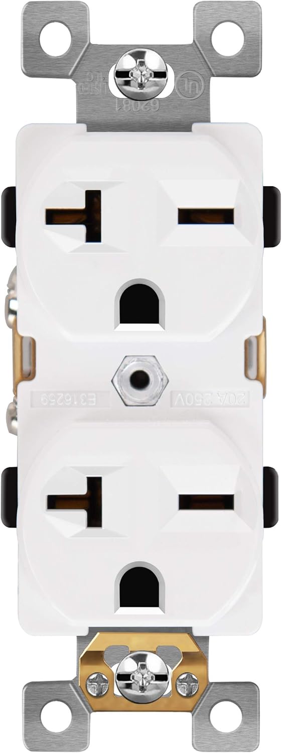 20 Amp 250V Duplex Electrical Wall Outlet Z258