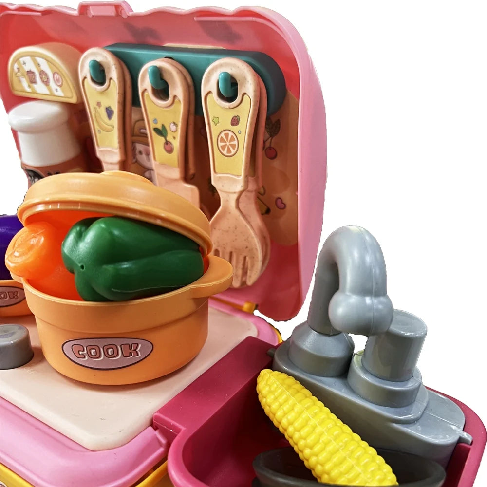 Kids Picnic & Kitchen Playset with Color Changing Play Foods W54348