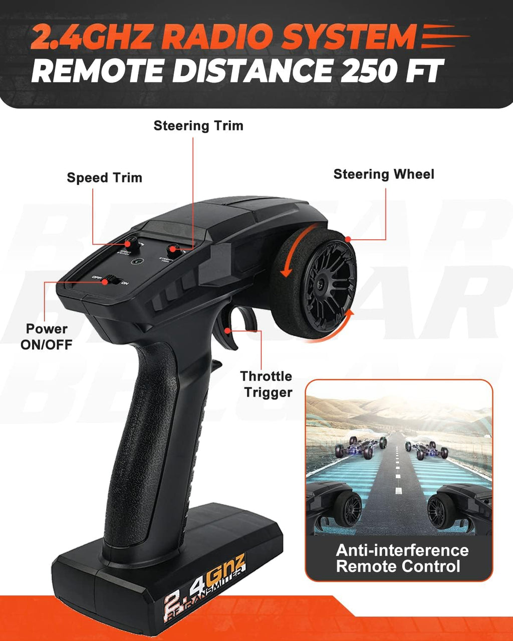 Remote Control Truck 4WD Electric Toy Off Road RC Monster Vehicle Car Crawler with 2 Rechargeable Batteries Y705