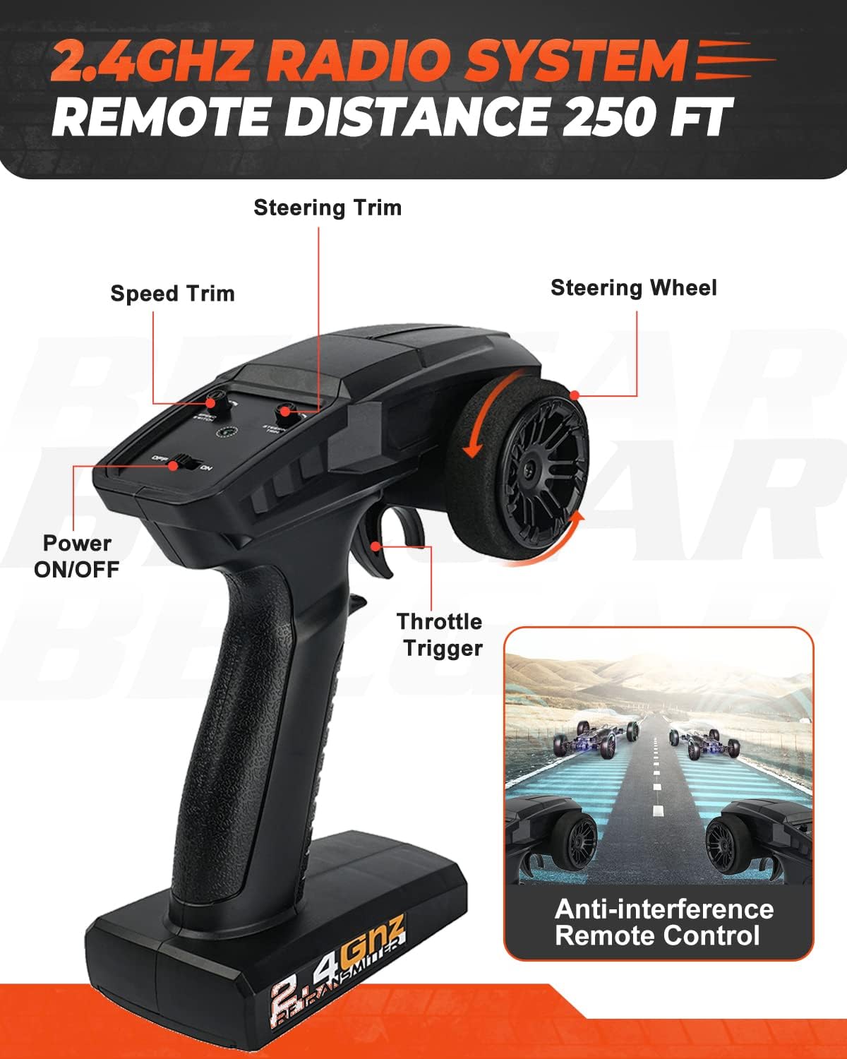 Remote Control Truck 4WD Electric Toy Off Road RC Monster Vehicle Car Crawler with 2 Rechargeable Batteries Y705