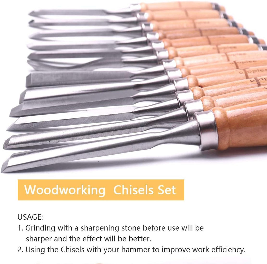 12pcs Wood Carving Chisel Gouges Set V98838