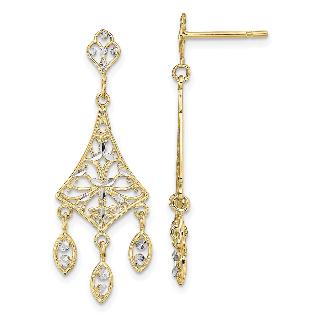10K Yellow Gold Chandelier Dangle Earrings Z30022