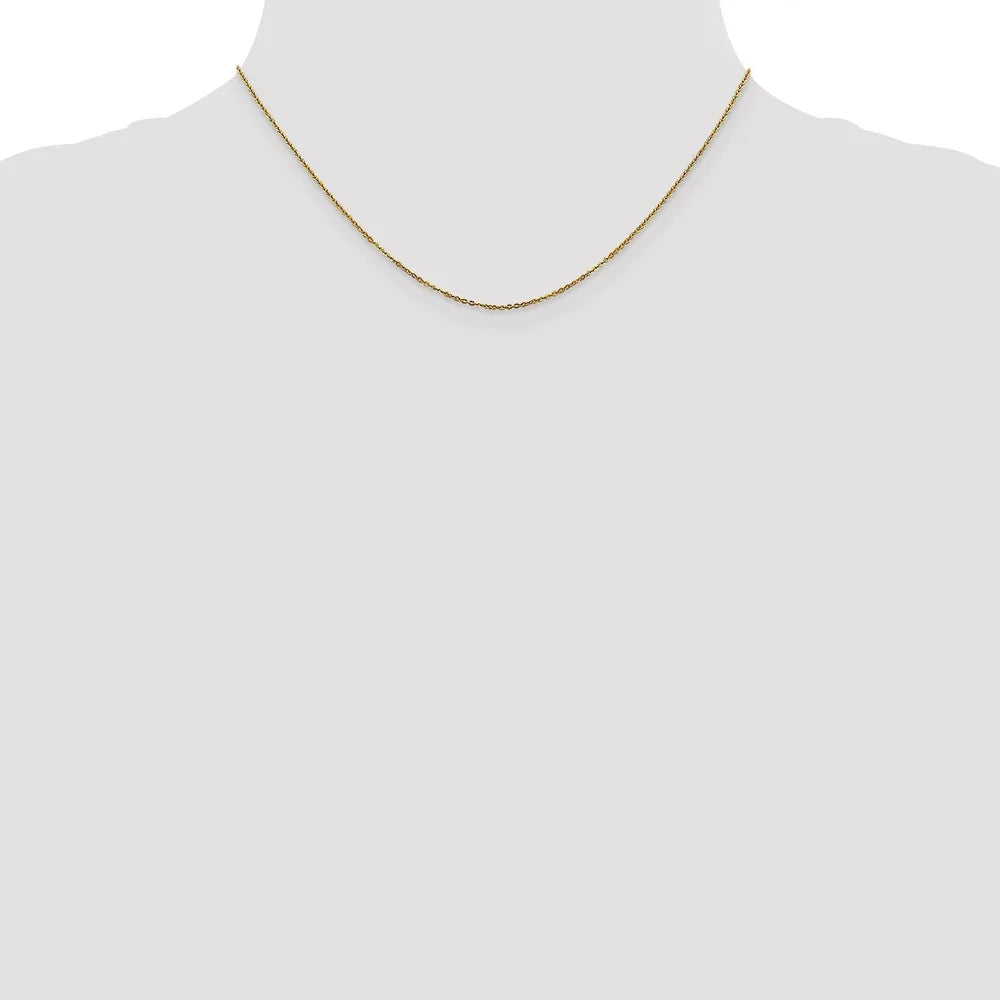 14kt Yellow Gold 1.1mm Flat Cable Chain 16 inch Lobster Clasp D62948
