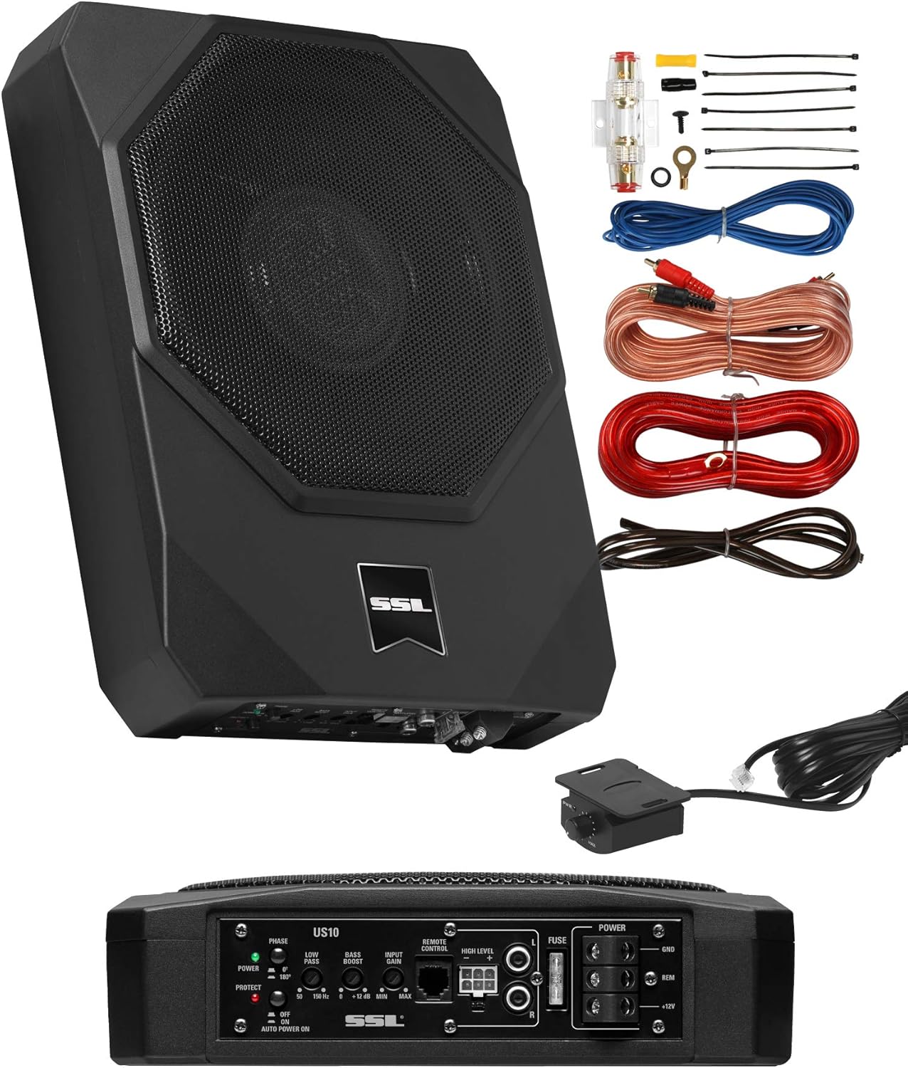 10 Inch Amplified Car Subwoofer with Remote Control T85816