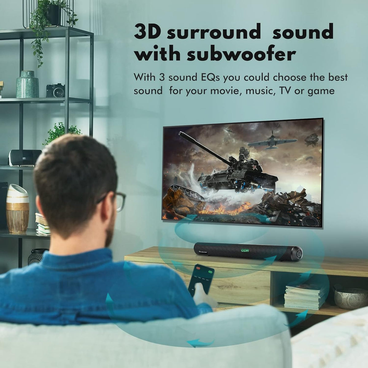 28-Inch 120W Sound Bar with Subwoofer and Wireless Bluetooth F168385