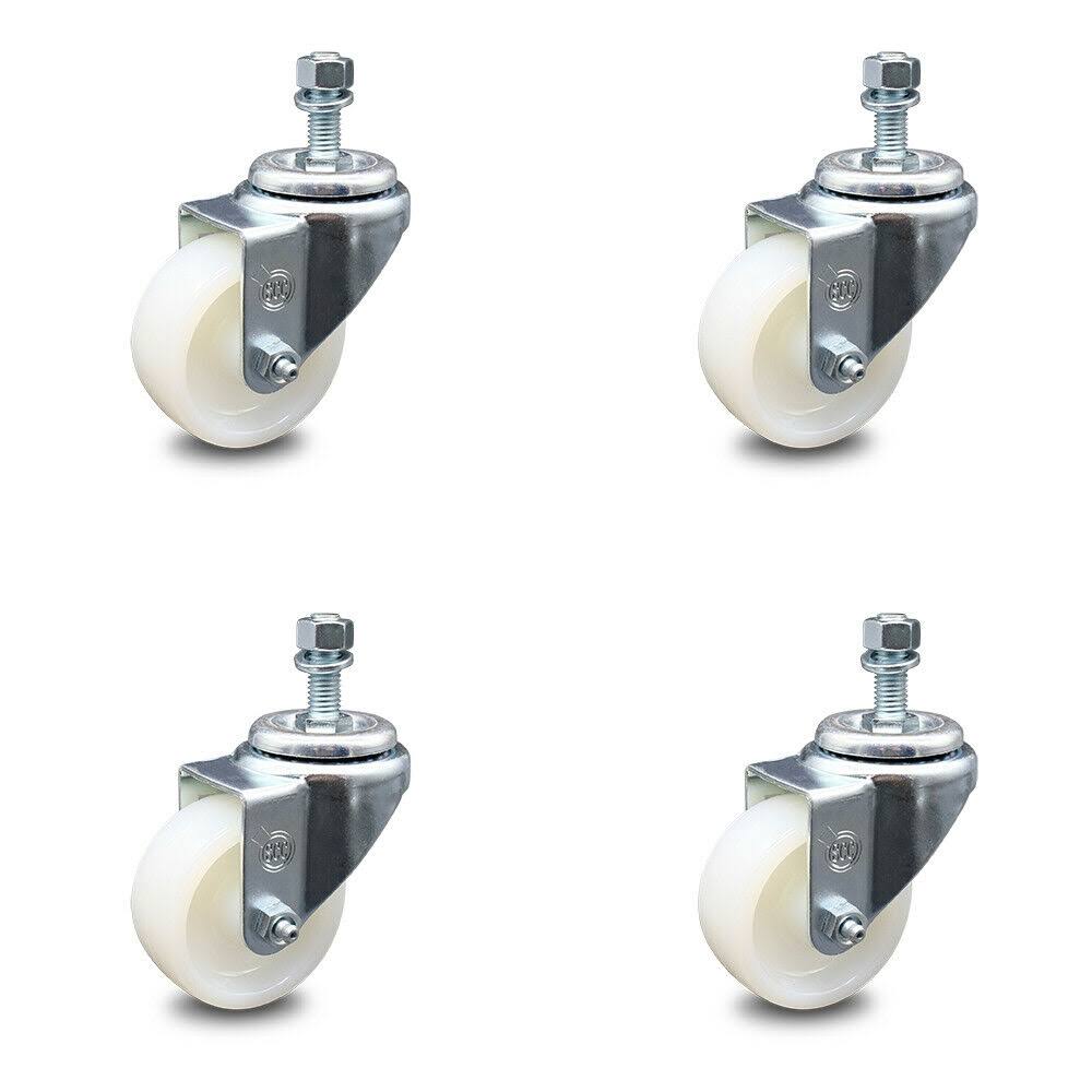 Swivel Caster Set of 4 with 3x22 Wheels and 1/2x22 Stem Q386