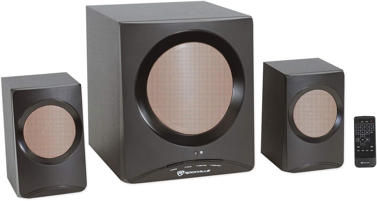 Compact Powered Speaker System with Bluetooth, Pack of 2 X8504