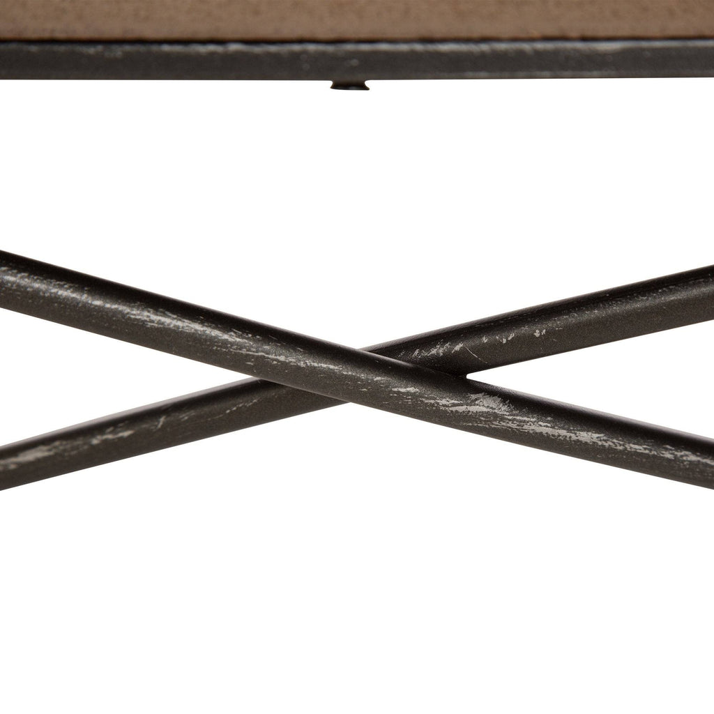 Farmhouse Rustic Metal Wooden Wall Shelf Set of Two E2866