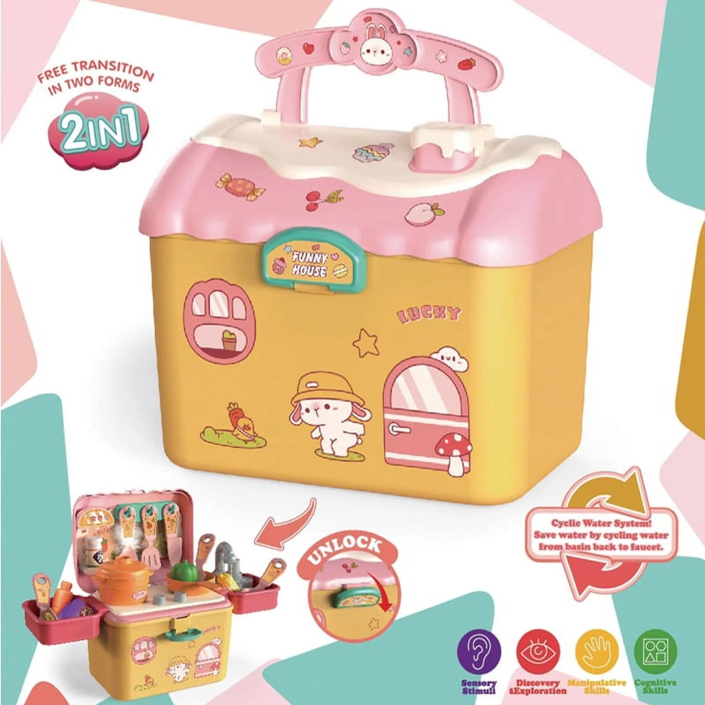 Kids Picnic & Kitchen Playset with Color Changing Play Foods W54348