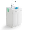 24 inch Laundry Cabinet with Faucet and ABS Sink (Pure White) M169150