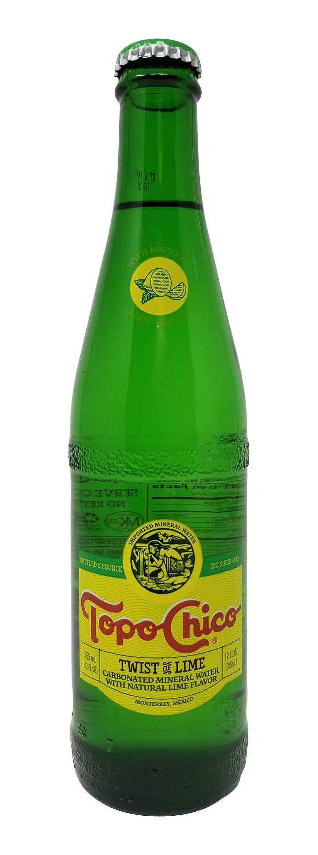 12 fl oz (355mL) Carbonated Natural Mineral Water with Natural Lime Flavor (24 Glass Bottles) H725779