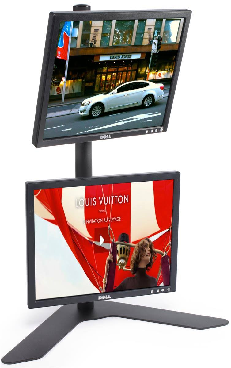 Dual Monitor Desk Stand for 13 to 23 Screens, VESA 100x100, Steel V506496