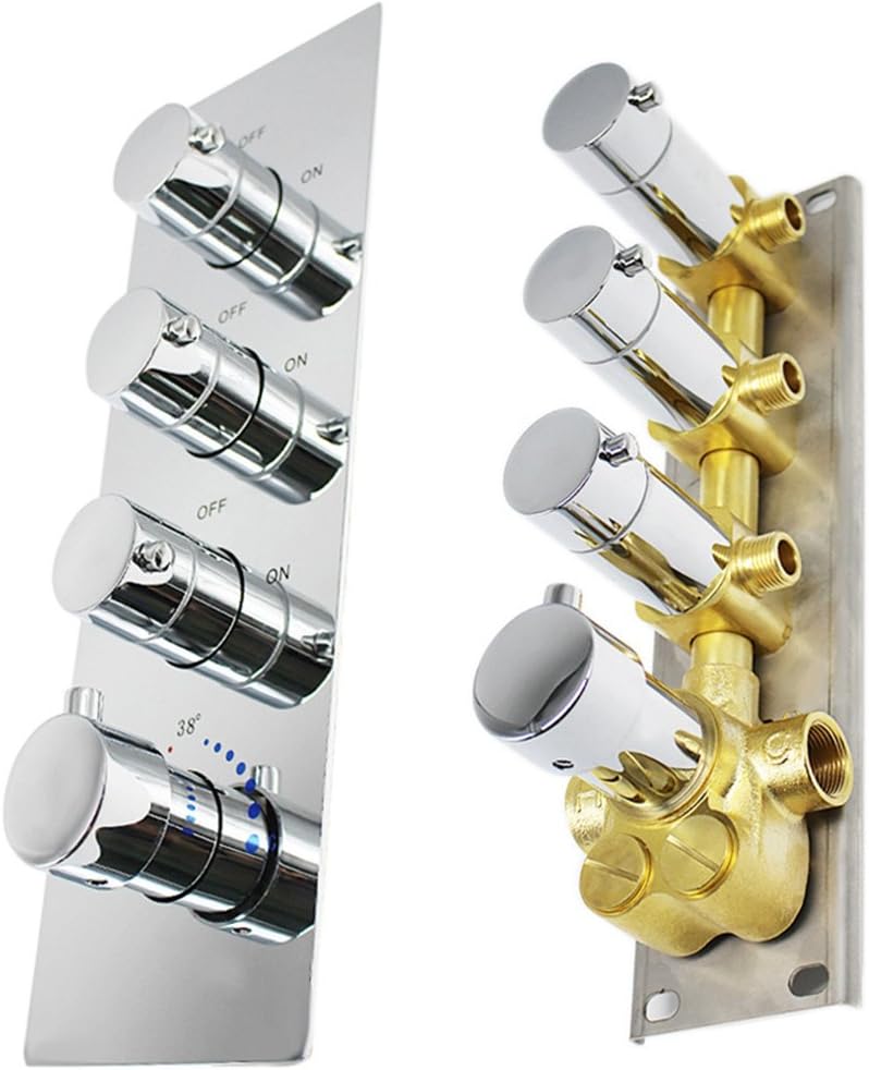 3-way Brass Thermostatic Shower Valve, Chrome N234300
