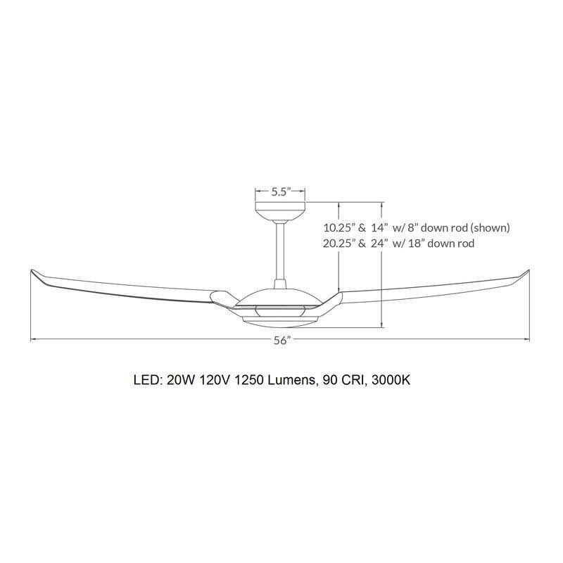 IC/Air2 56x22 Ceiling Fan U809