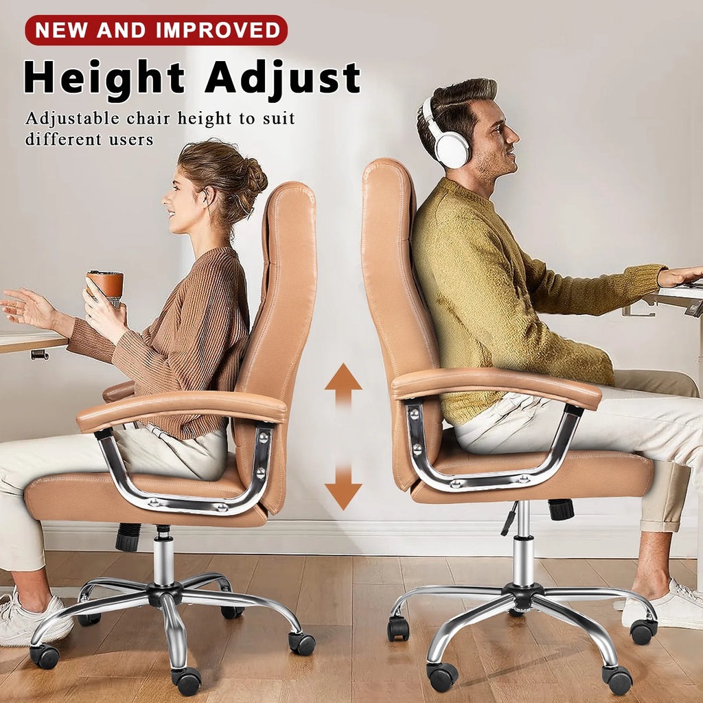 Khaki High Back Office Chair with Padded Armrest P610267