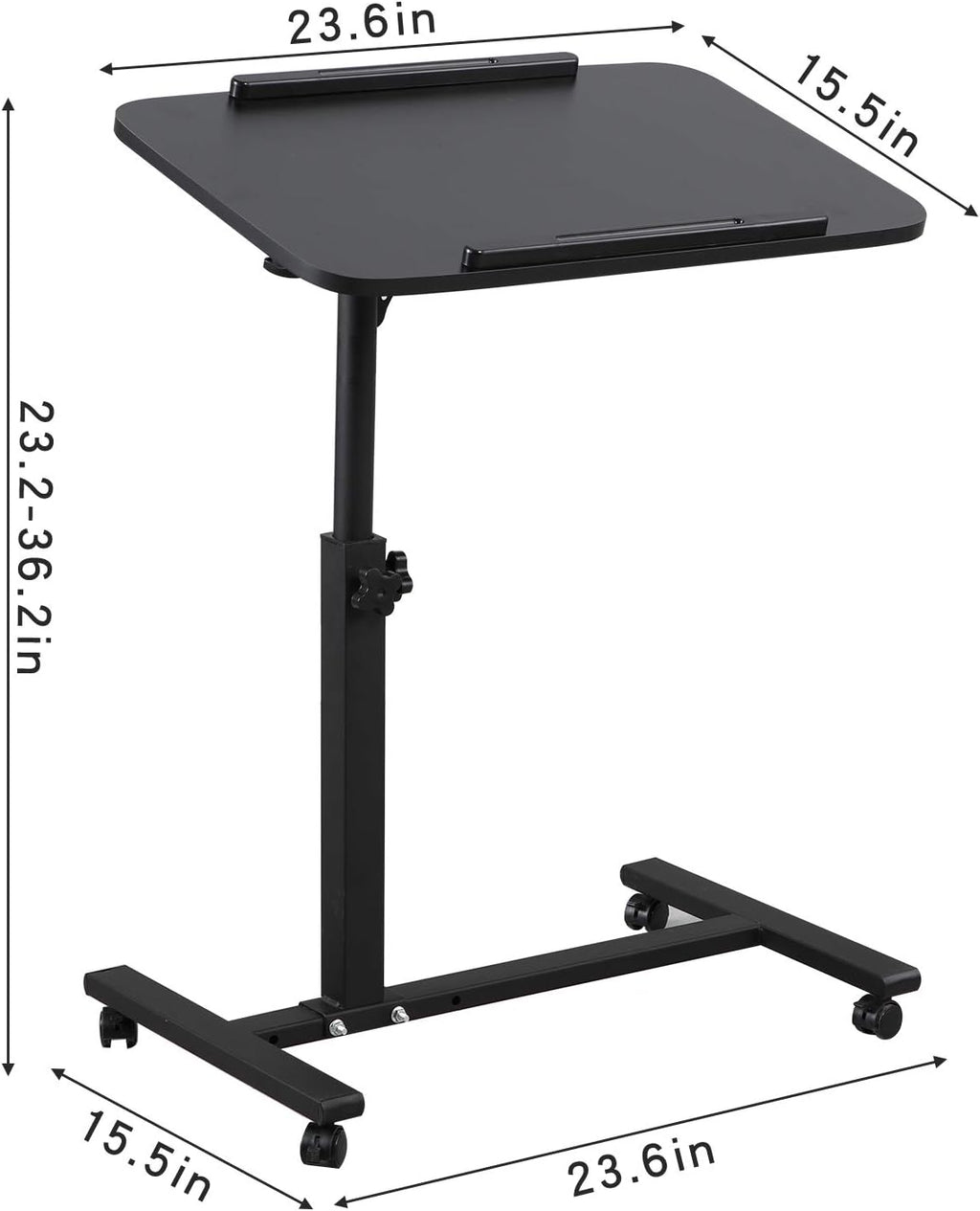 Adjustable Overbed Bedside Table with Wheels M23635