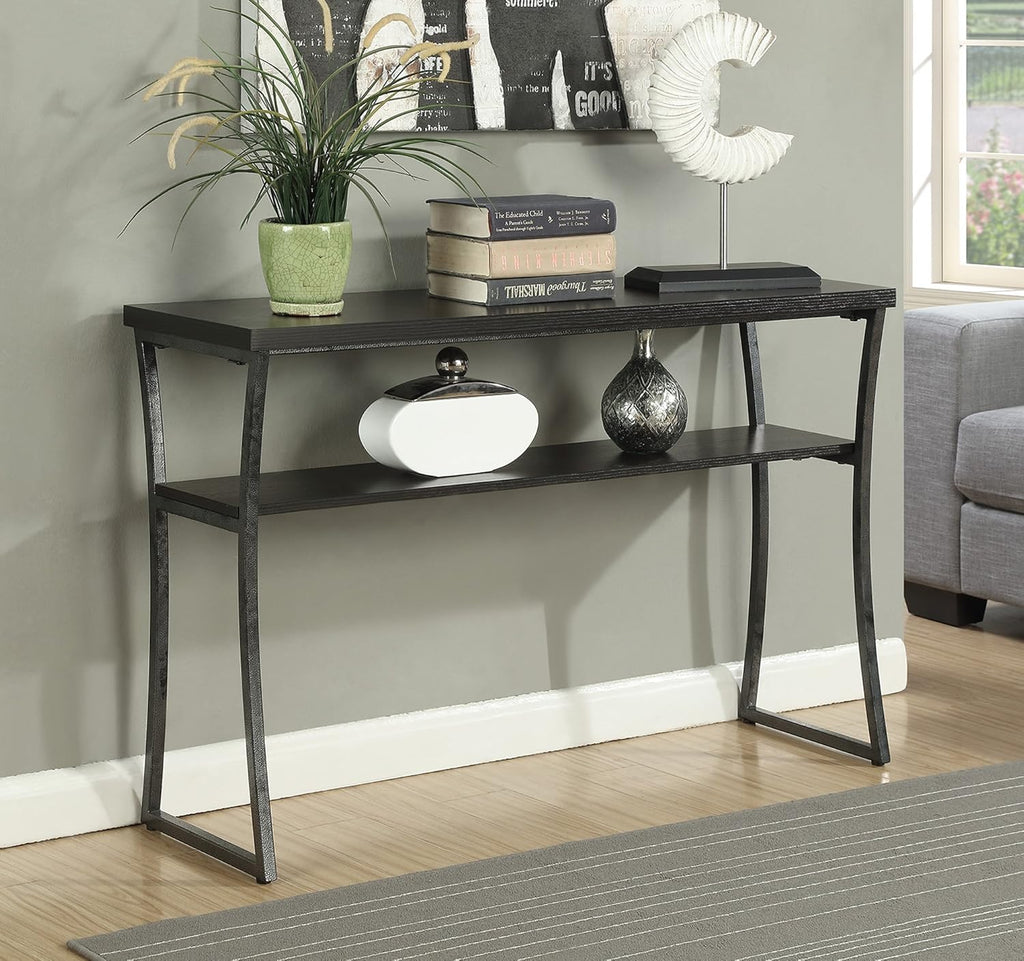 Console Table, Espresso / Slate Gray Frame V93409