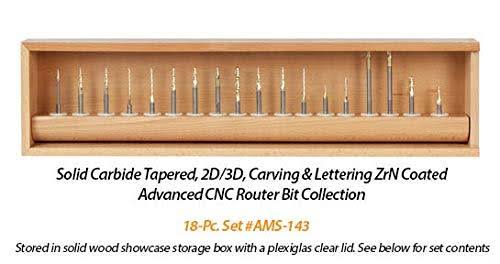 3-Pc ZrN Coated 1/4x22 Shank Router Bit W202423