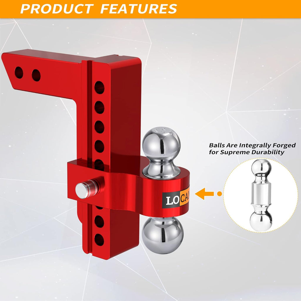 Adjustable Aluminum Trailer Hitch with Double Stainless Steel Locks M3362