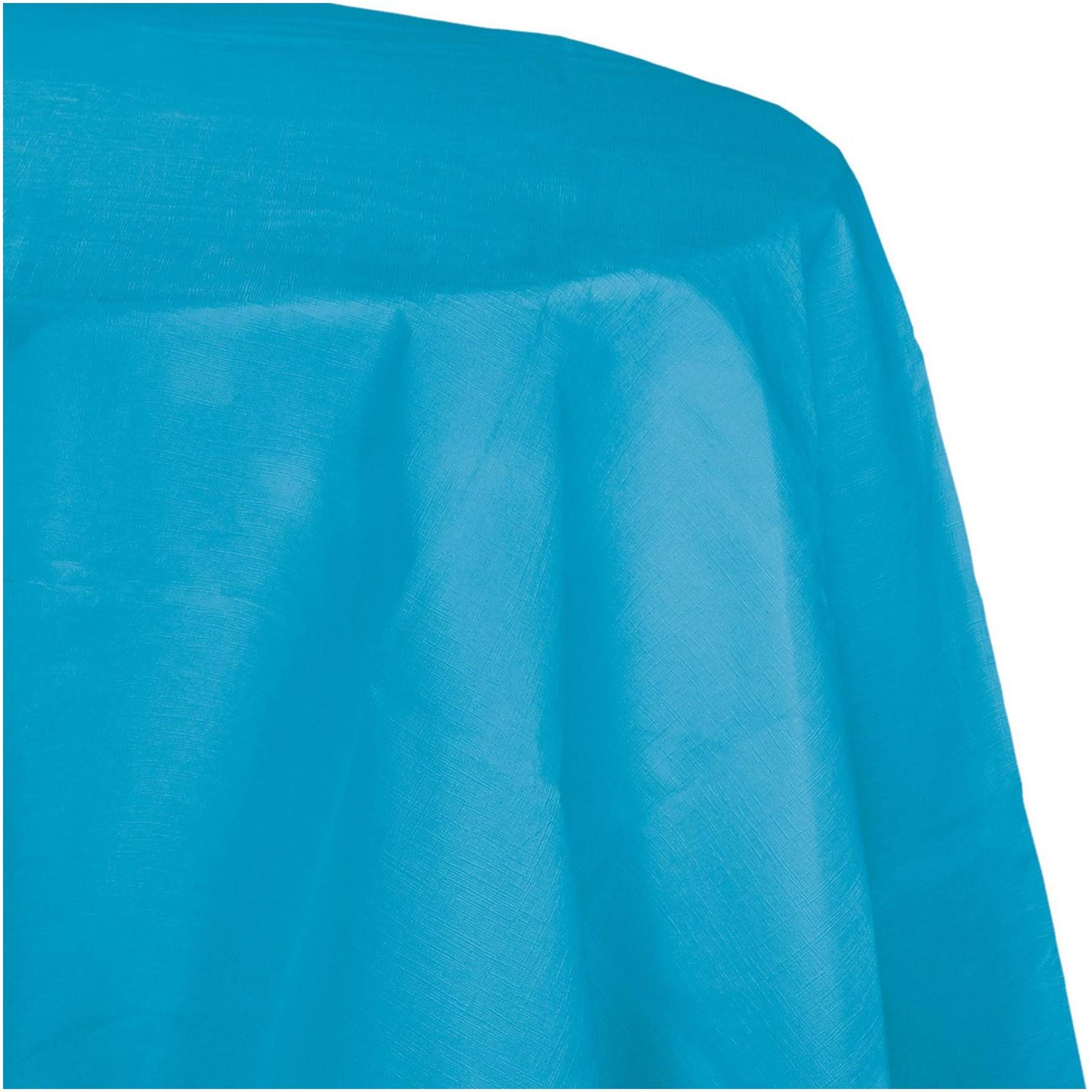 Turquoise Blue Disposable Round Table Covers Pack of 12 R61878