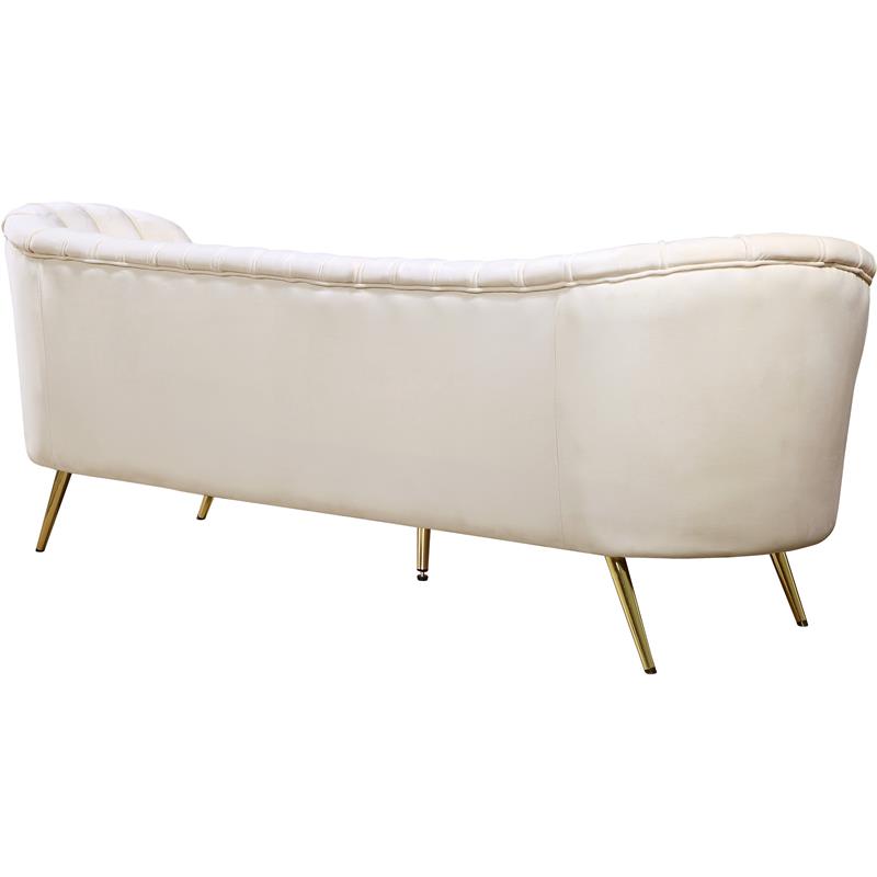 Cream and Gold 3-Piece Accent Chair Loveseat & Sofa Set E6688