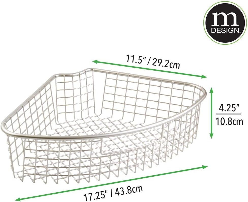 Satin Metal Kitchen Cabinet Lazy Susan Organizer Basket, 4 Pack D862