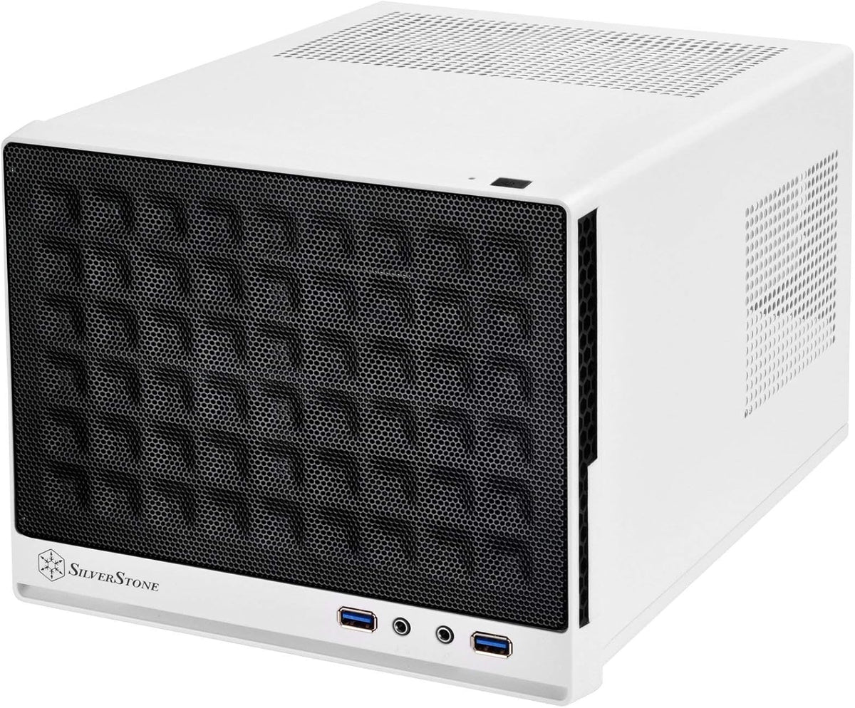 White & Black Mini-ITX Computer Case with Mesh Front Panel U25625