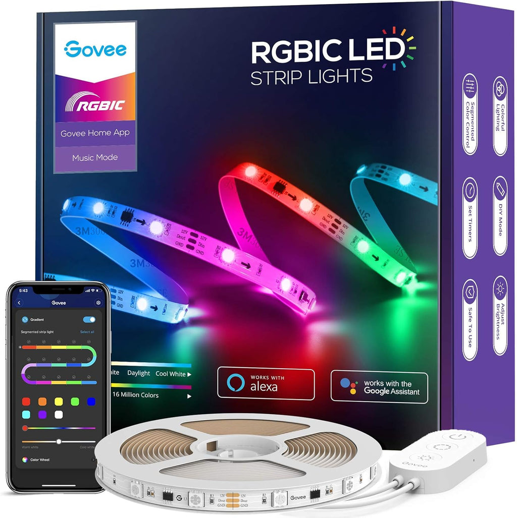 RGBIC LED Strip Lights 32.8ft WiFi Color Changing Smart Music Lights Pack of 2 Q5983