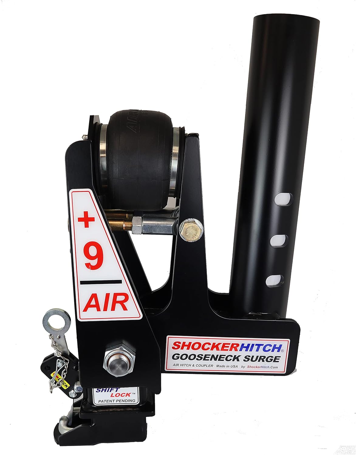 Gooseneck Air Hitch & Coupler, Square 4.5" Straight Pin 30K SL Coupler J325