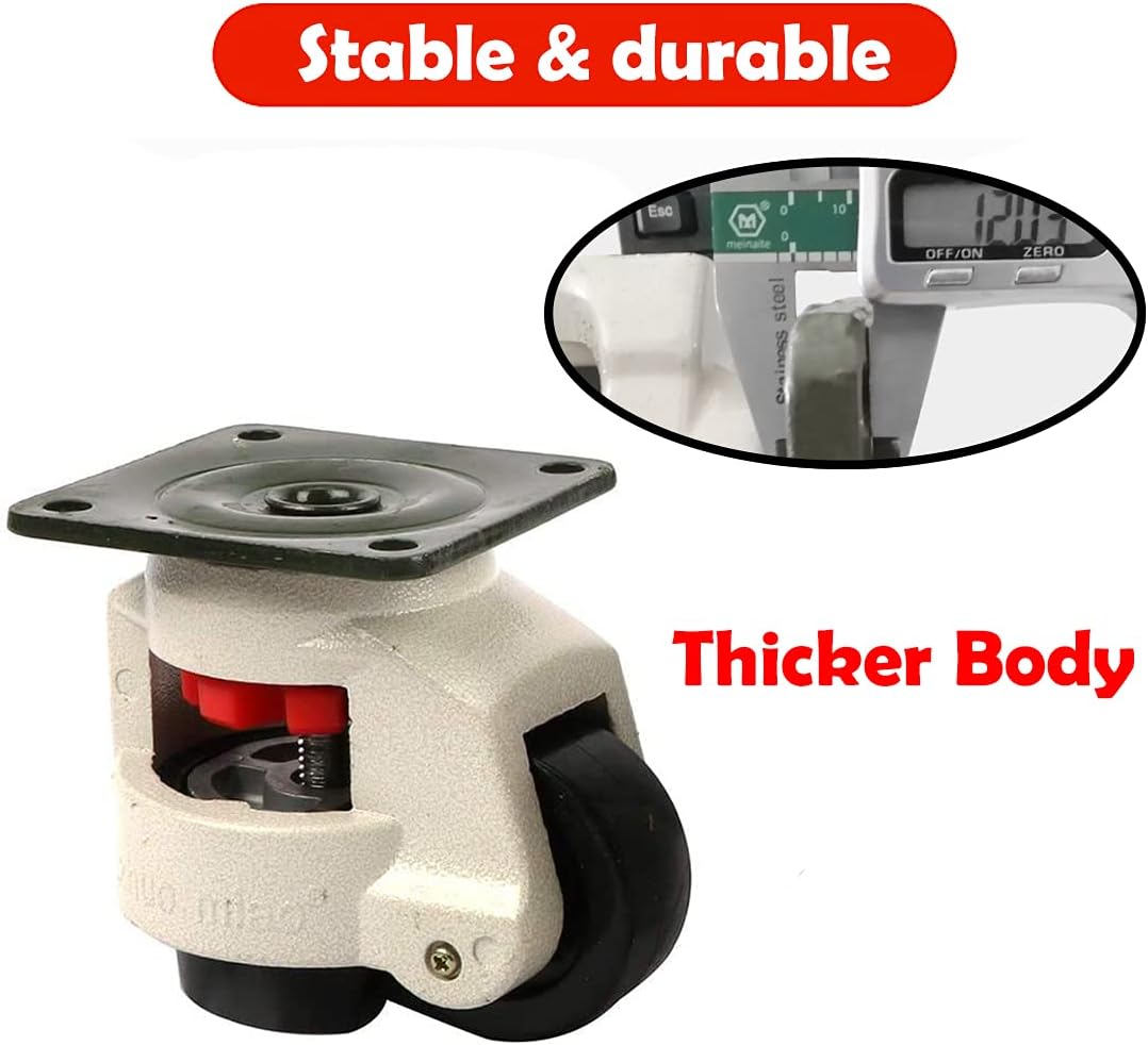 4 Pack 360 Degree Swivel Leveling Caster Wheels with Rubber Feet Z176