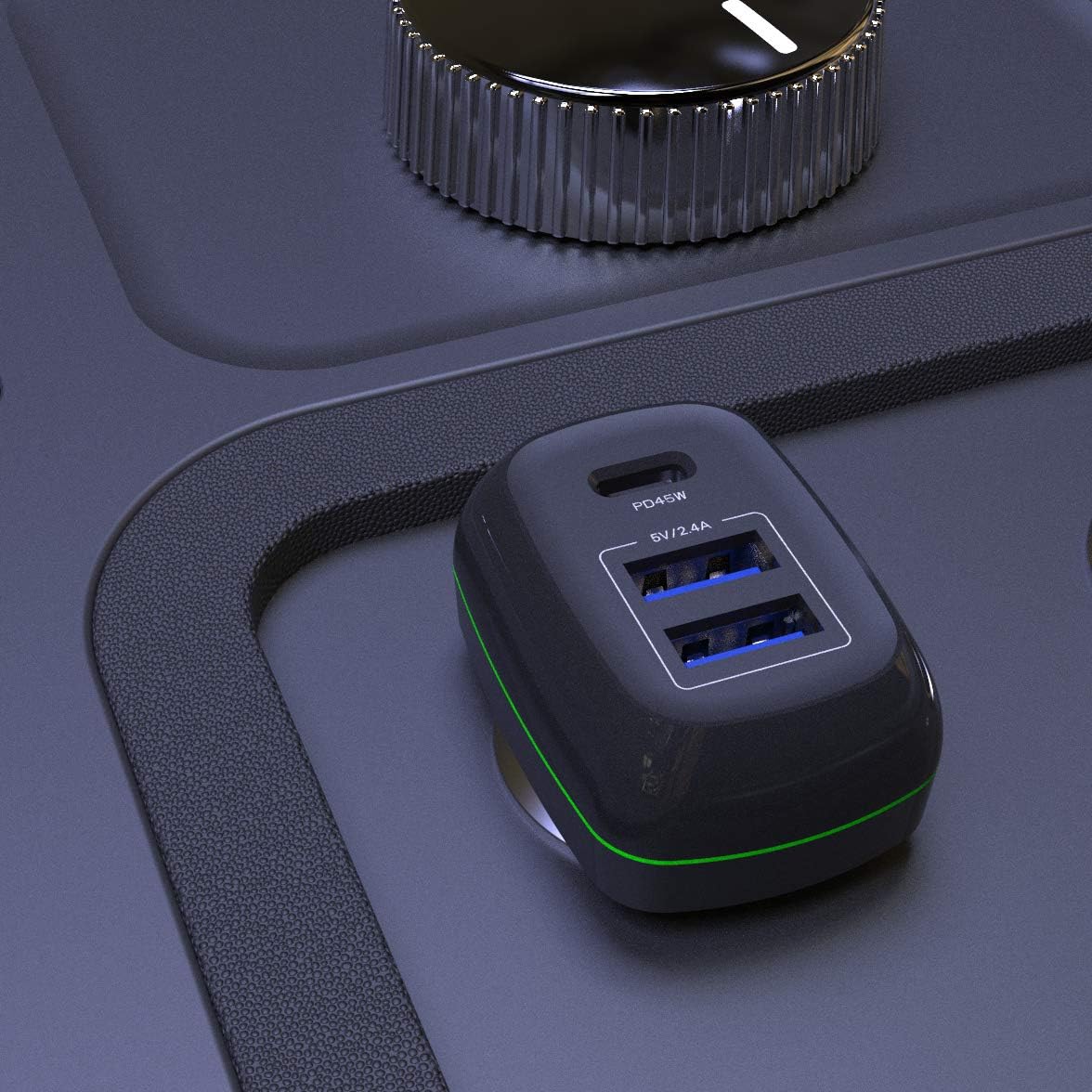 USB C Car Charger with Dual USB Port J107