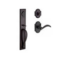 Dark Bronze Single Cylinder Handleset with Arch Rose T72544