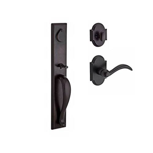 Dark Bronze Single Cylinder Handleset with Arch Rose T72544