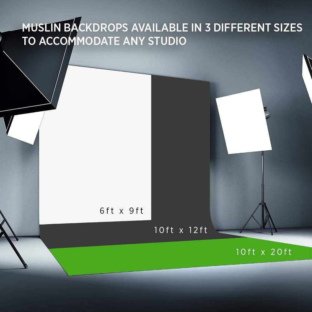 10'x12' Studio Lighting Kit with 3 Softbox Lights and Carrying Case V504381
