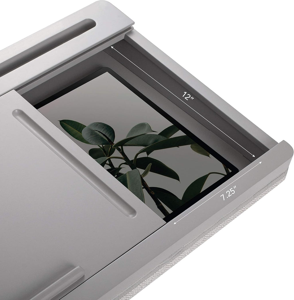 Calming Gray Storage Lap Desk with Sliding Lid H844557