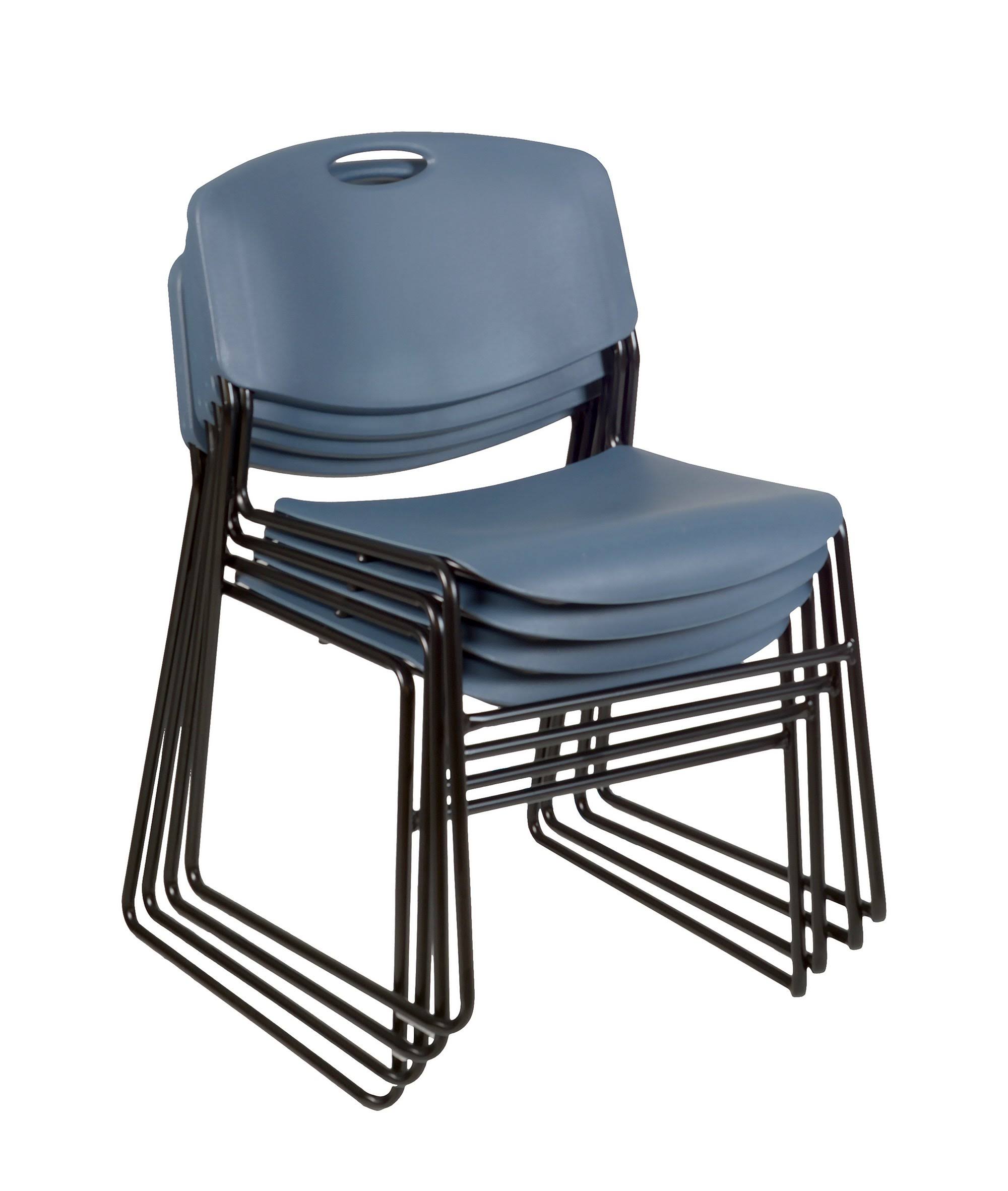 Beige Flip Top Mobile Training Table with 2 Blue Stack Chairs D523411