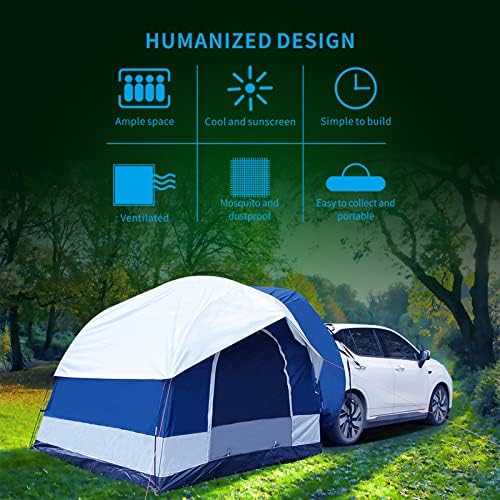 SUV Tent 8' W x 8' L x 7.2' H Blue and Gray F5909
