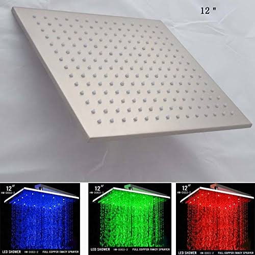 12 inch Square Rainfall LED Shower Head B858076