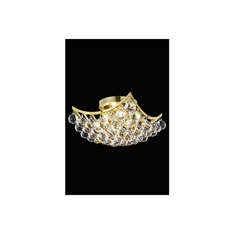 Gold Flush Mount Light with Clear Crystal U834