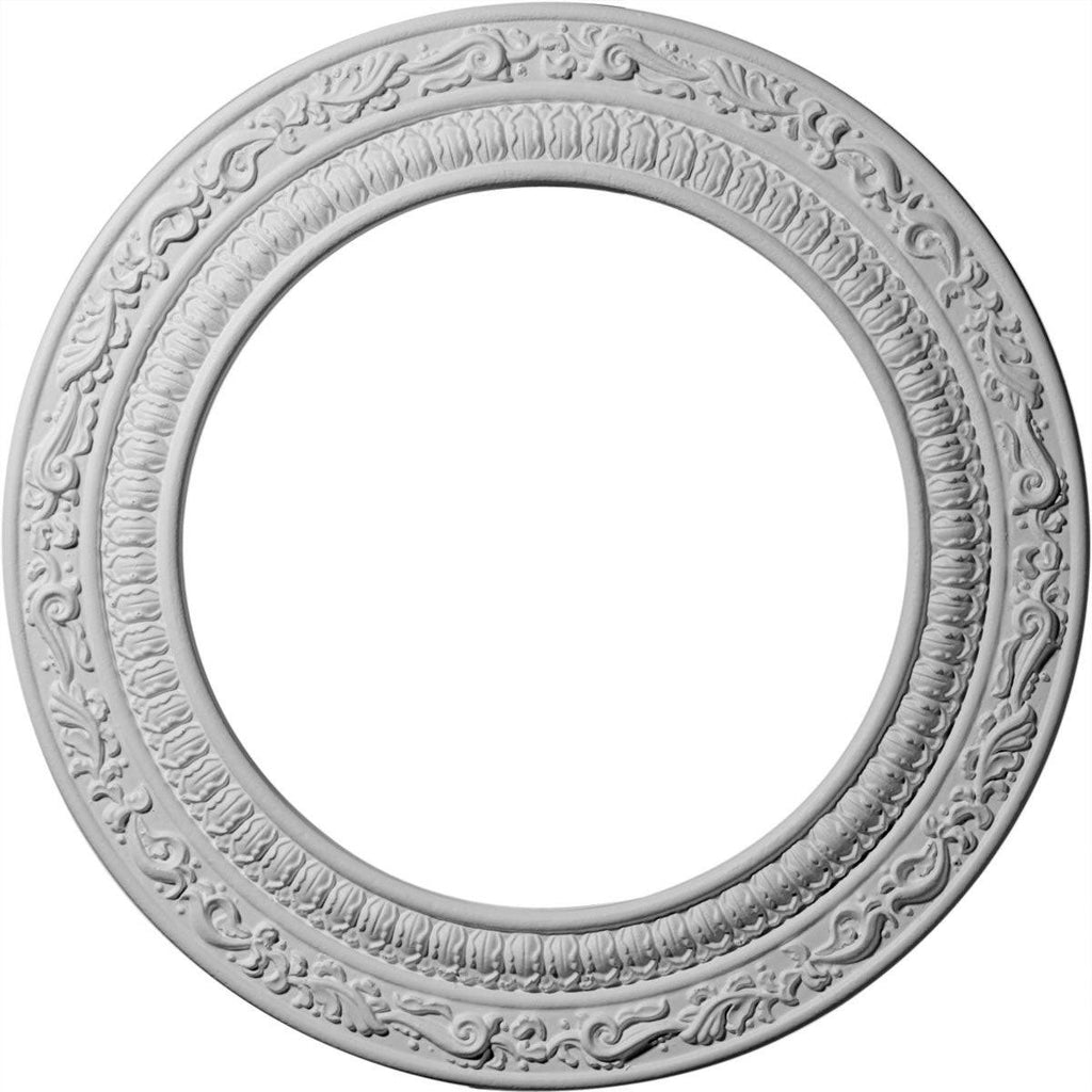 12 inchod x 8 inchid x 1/2 inchp Hand-Painted Ceiling Medallion J519420