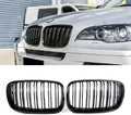Gloss Black Front Kidney Grille for BMW X5 E70 X6 E71, 2-pc Set F3866