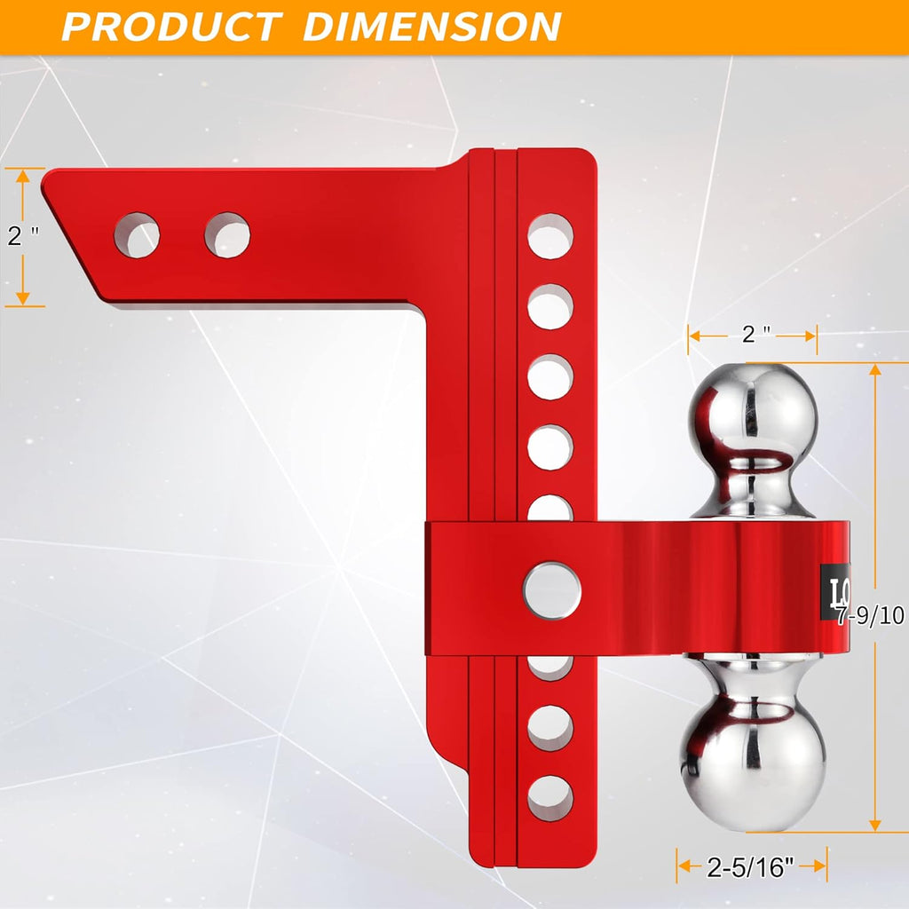 Adjustable Aluminum Trailer Hitch with Double Stainless Steel Locks M3362