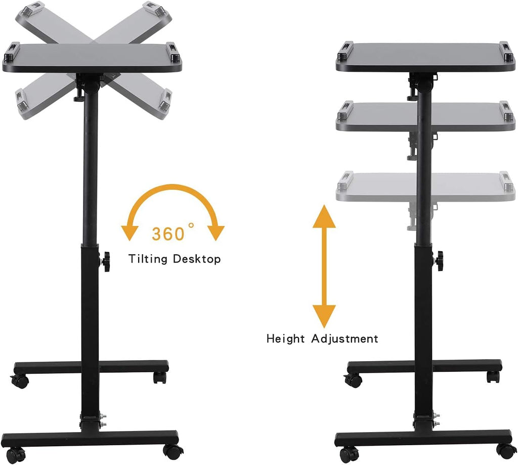 Adjustable Overbed Bedside Table with Wheels M23635