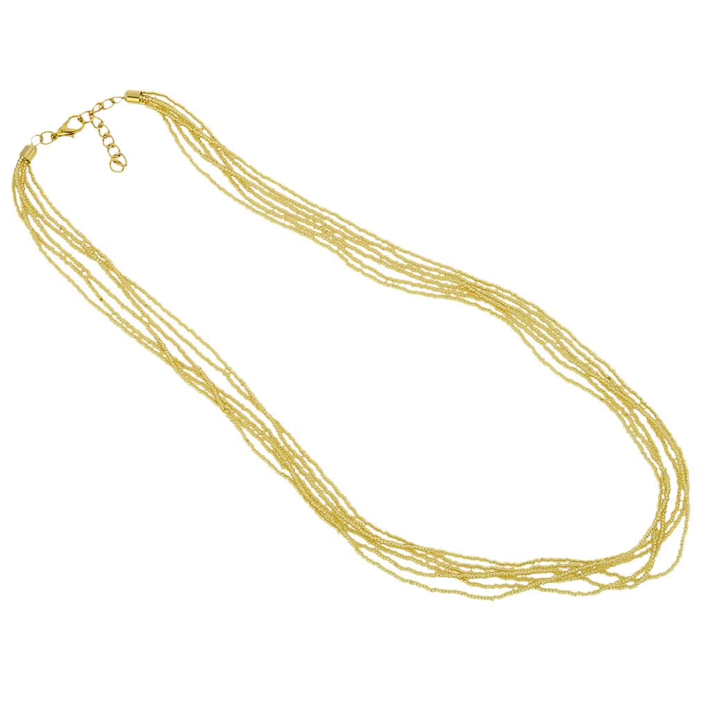 Gold Seed Bead Necklace A18767