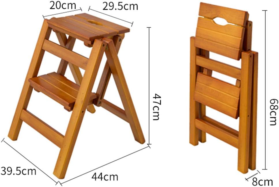 White Three Step Folding Solid Wood Step Stool P45892