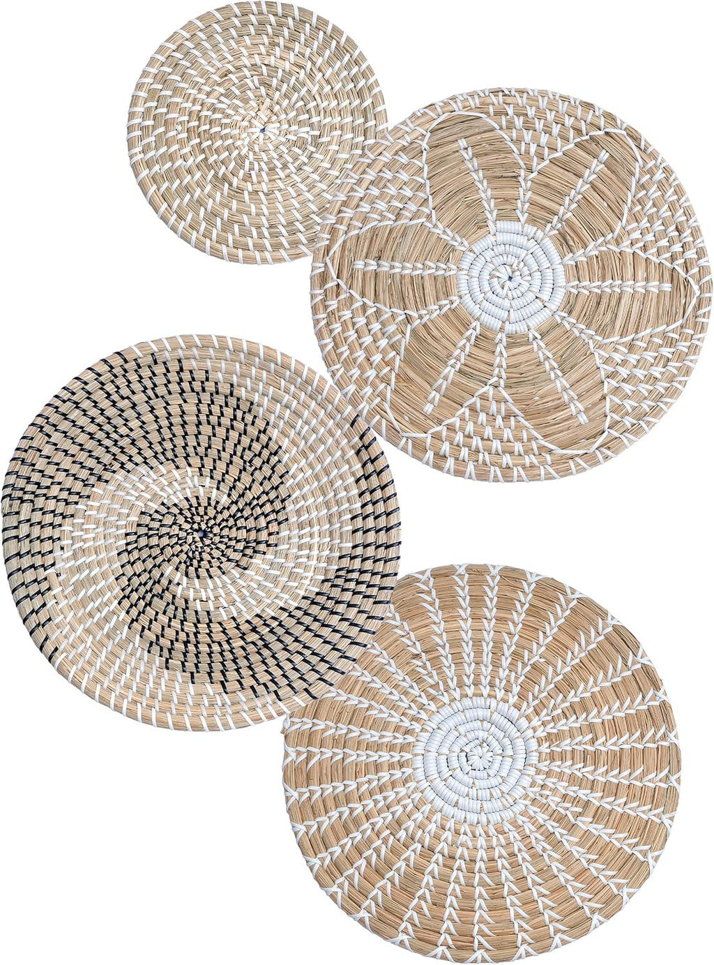 Rustic Woven Rattan Wall Basket Decor Set of 11 E63498