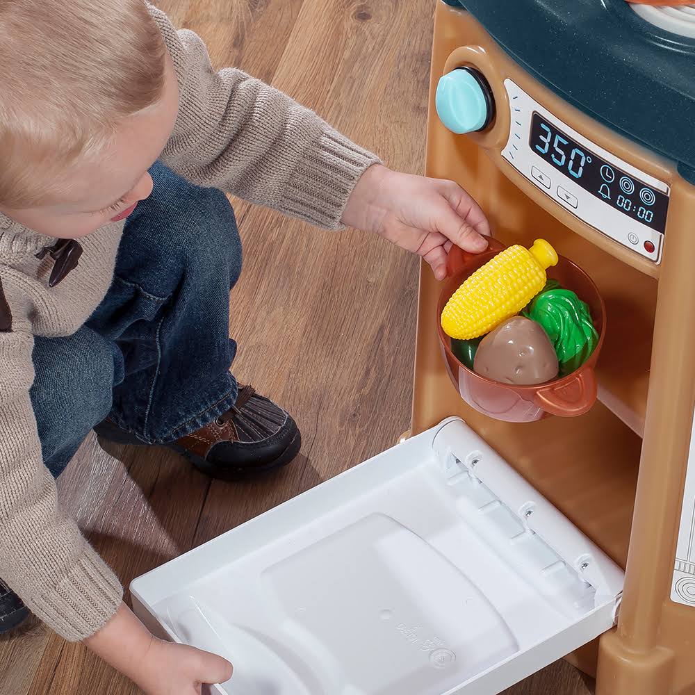 Tan/Blue Kids Play Kitchen R61941