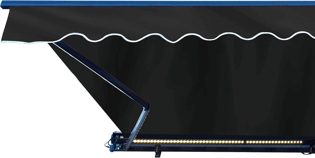 Retractable 16x10 Feet Motorized LED Patio Awning, 100% Polyester Canopy, Green W10586