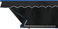 Retractable 16x10 Feet Motorized LED Patio Awning, 100% Polyester Canopy, Green W10586
