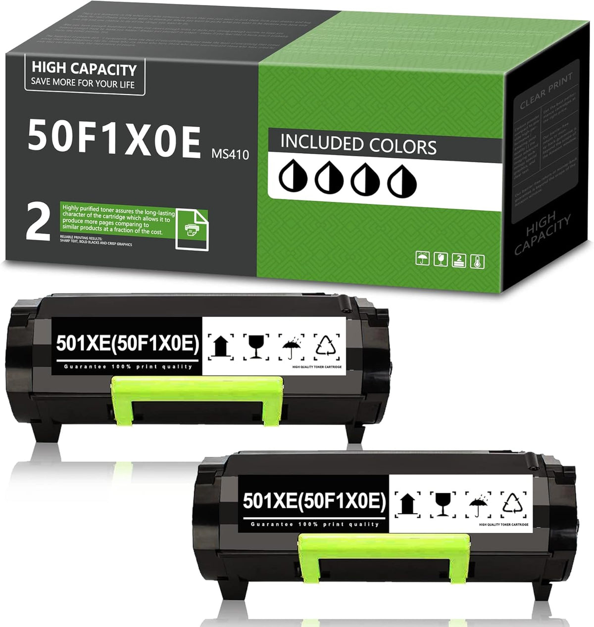 Black Remanufactured High Yield Toner Cartridge for Lexmark MS610de MS610dn MS610dtn MS510dn MS410d MS410dn MS415dn Printer G646